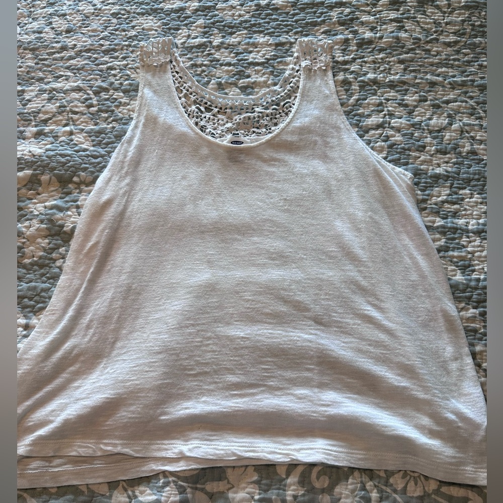 White Crochet Back Old Navy Tank